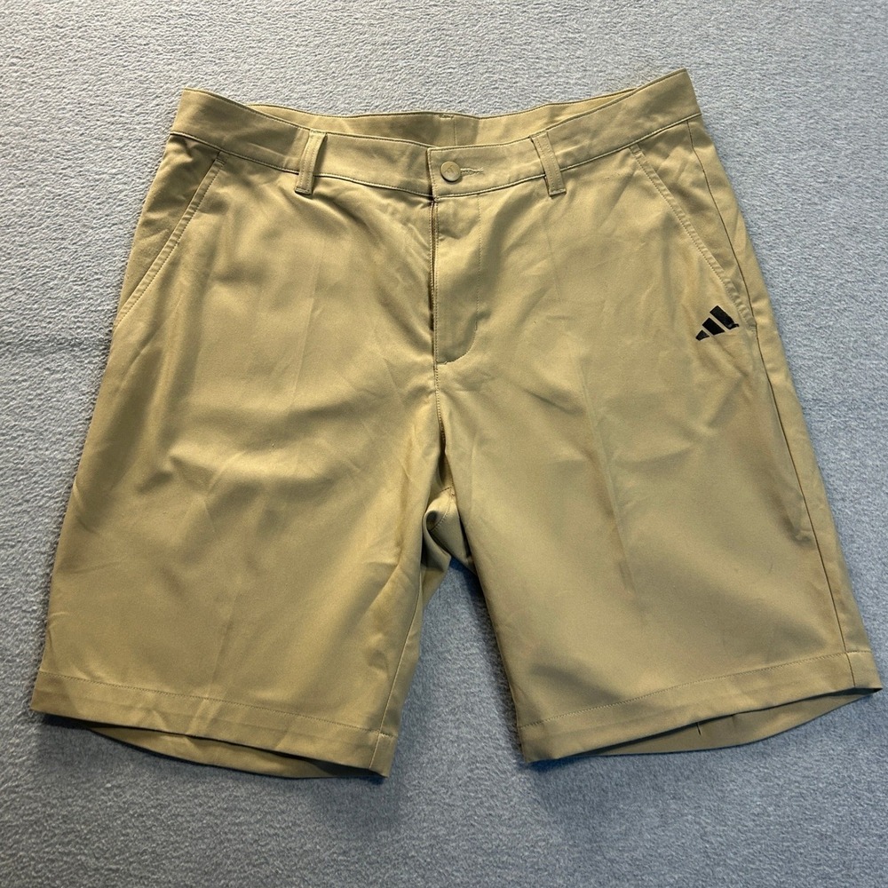 adidas Golf Chino Shorts Mens Size 32 Khaki Tan Performance Casual Lightweight